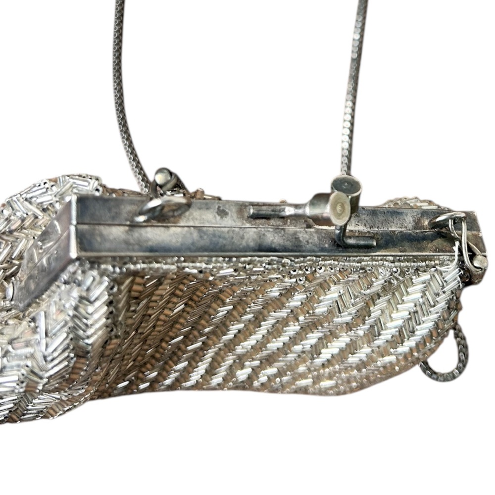 Silver Beaded Evening Bag - Picture 3 of 5